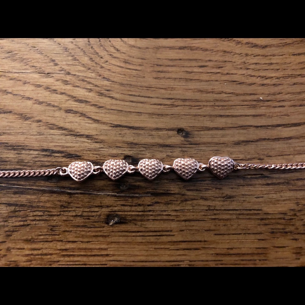14K ROSE GOLD HEART BRACELET
